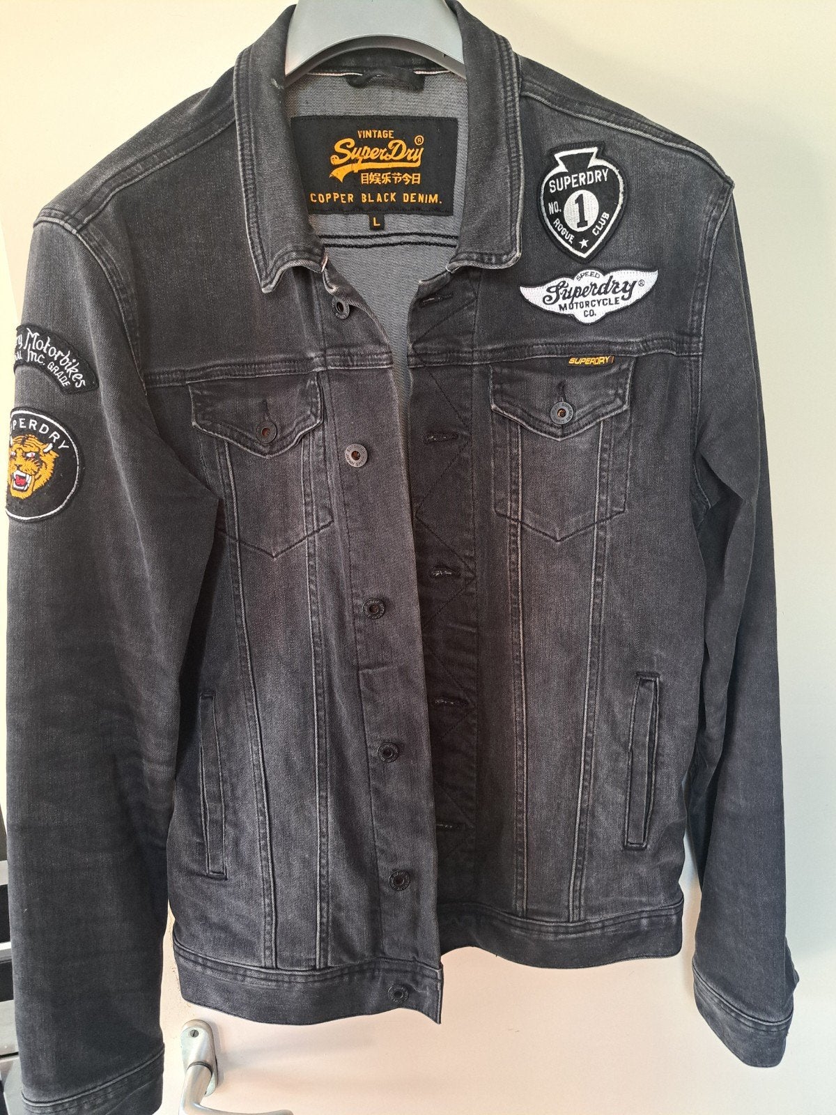 Spijkerjack superdry mt L, Ophalen of Verzenden, Zo goed als nieuw, Blauw