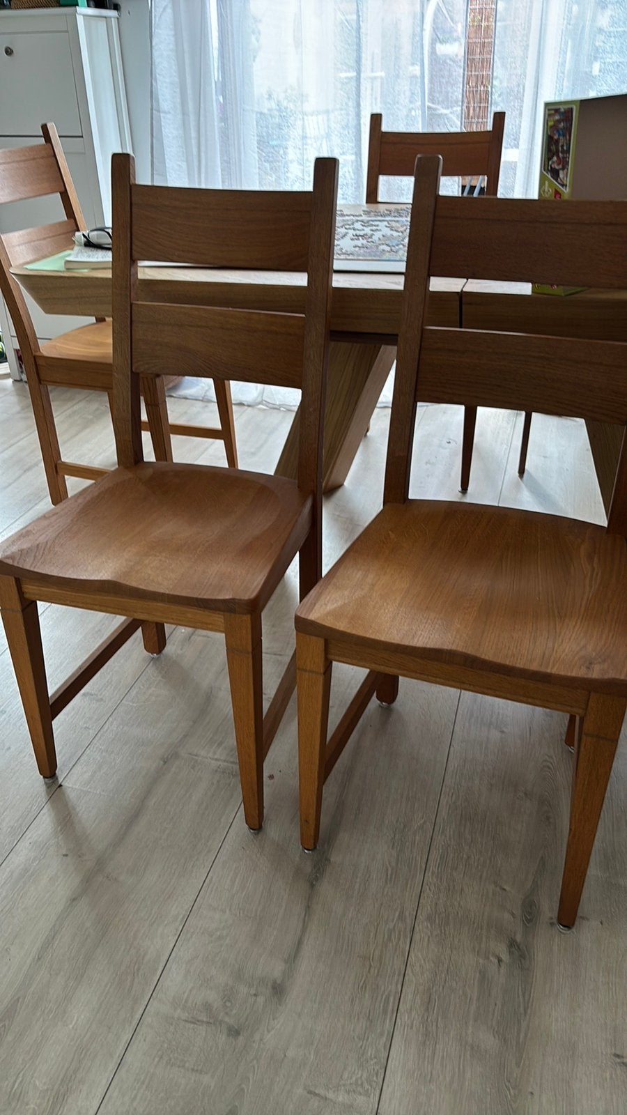 Gave, teakhouten, eettafelstoelen, Huis en Inrichting, Ophalen, Bruin, Zo goed als nieuw, Vijf, Zes of meer stoelen