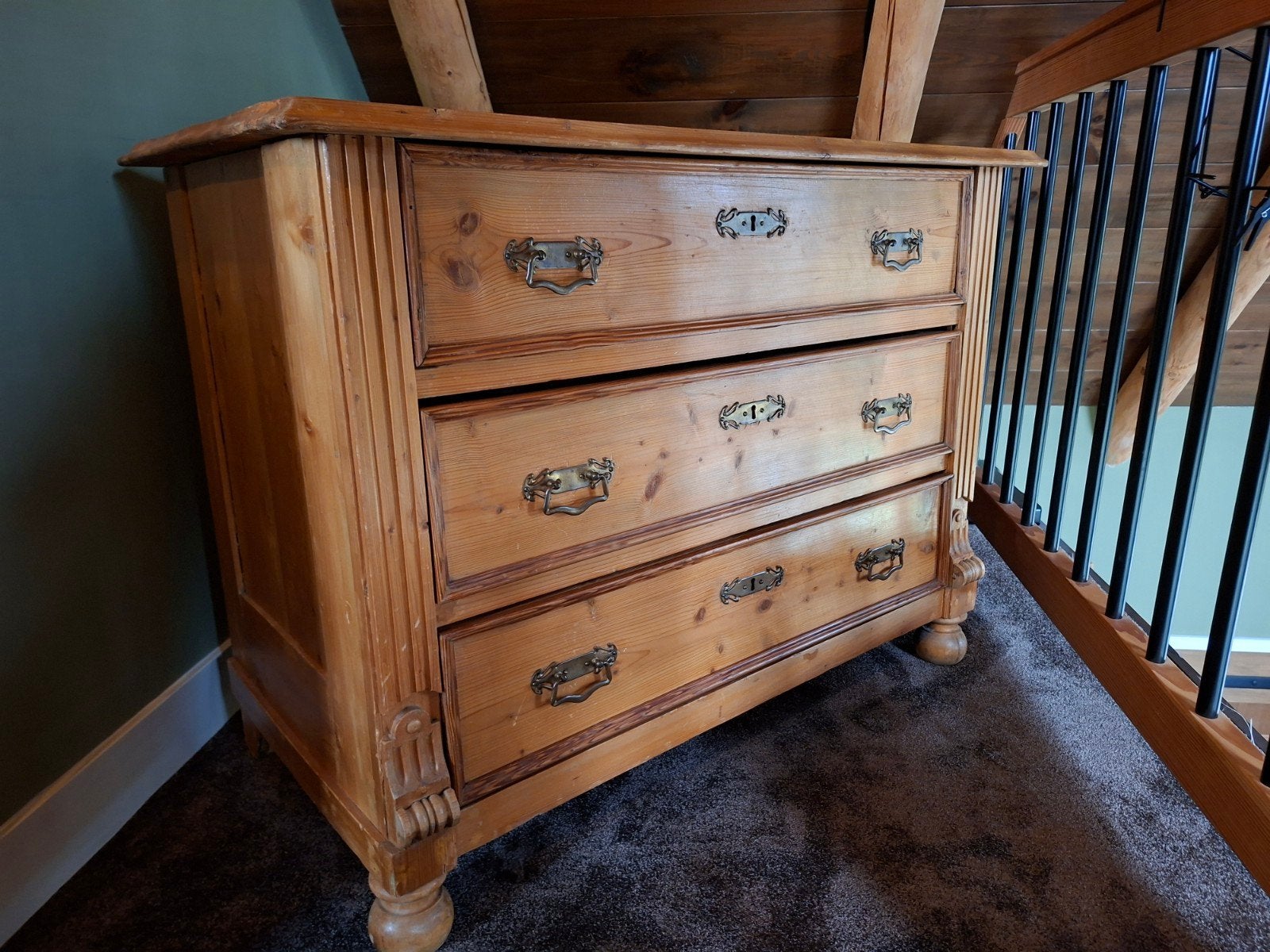 Grenen ladenkast, Vintage, Huis en Inrichting, Kasten | Ladekasten, Ophalen, Gebruikt, 100 tot 150 cm, 3 of 4 laden