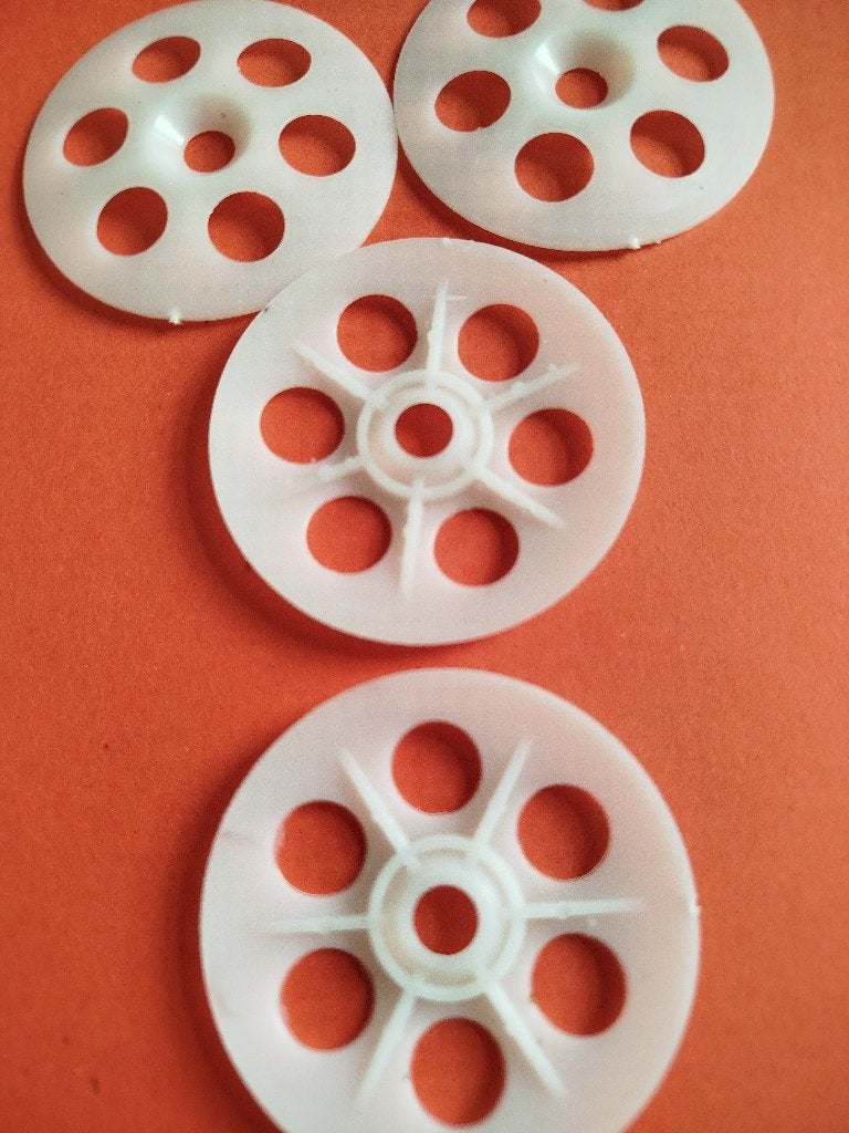 50 st  kunststof Drukverdeelplaat voor isolatie 60 mm rond, Doe-het-zelf en Verbouw, IJzerwaren en Bevestigingsmiddelen, 100 tot 250 mm
