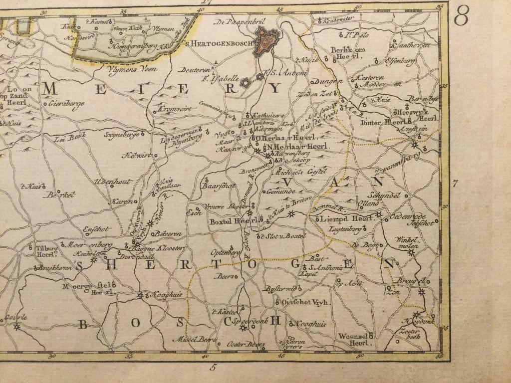 Den Bosch, Helmond, Meijerij Den Bosch , C en JC Sepp, 1773, Cartografie, Handgekleurd, 1700 - 1799, Verzenden