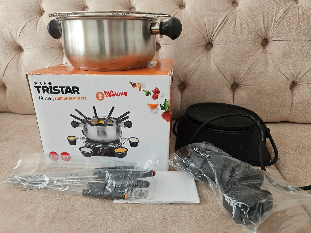 Tristar Fonduepan FO-1106 – 1.3L – 8 personen, Witgoed en Apparatuur, Ophalen, Zo goed als nieuw, Elektrisch, Fonduepan