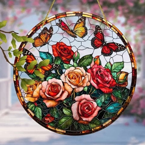 Raamhanger Rozen met Vlinders, Ophalen of Verzenden, Nieuw