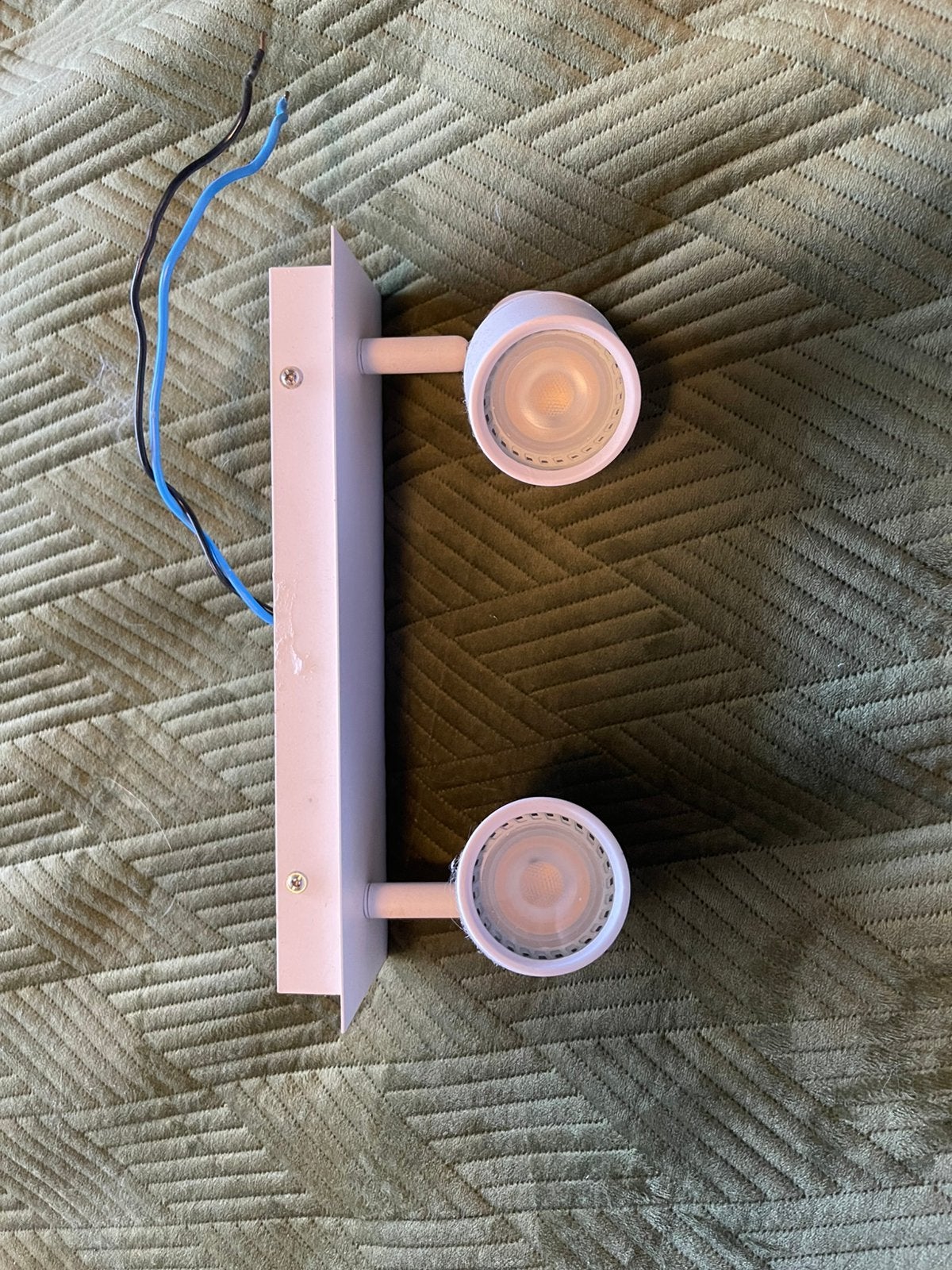 Badkamerlamp 2-spots wit led, GU10, Plafondspot, Ophalen of Verzenden, Zo goed als nieuw