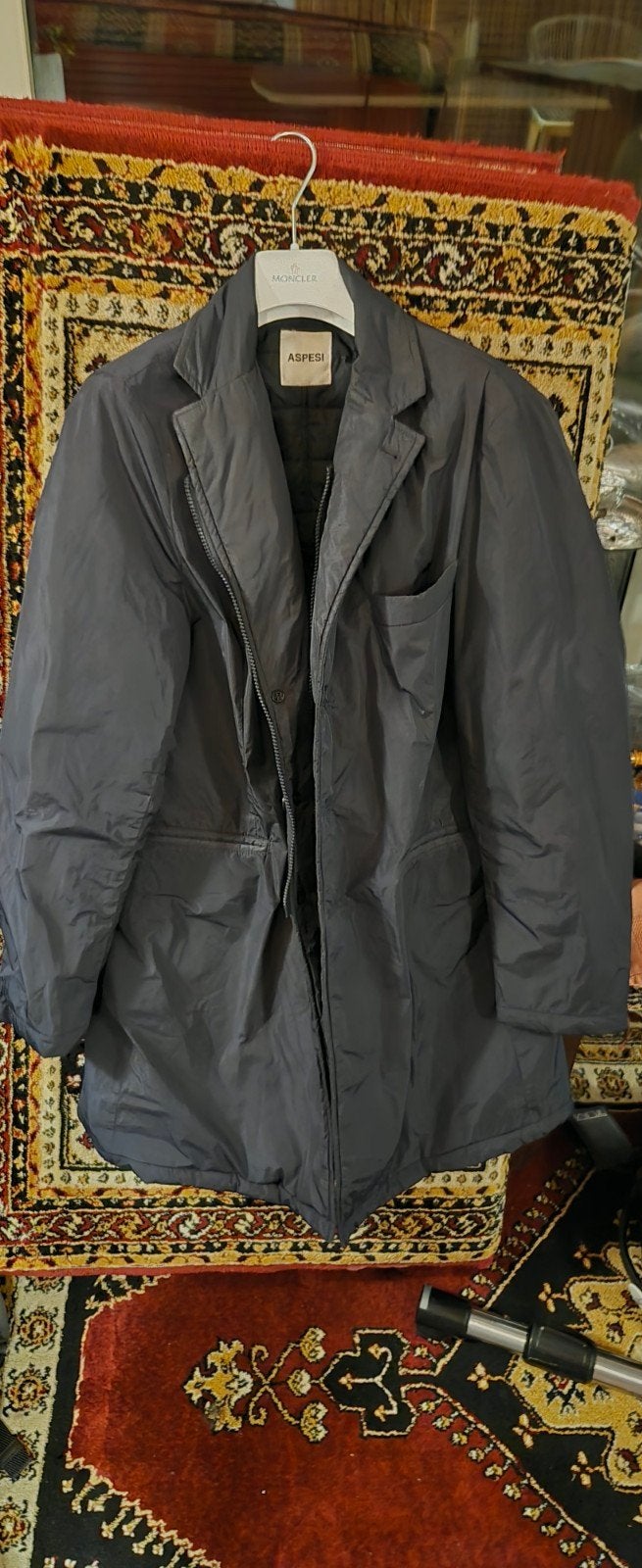 Aspesi Winterjas Heren - Zwart/Donkerblauw, Maat 48/50 (M), Zwart, Ophalen of Verzenden, Zo goed als nieuw