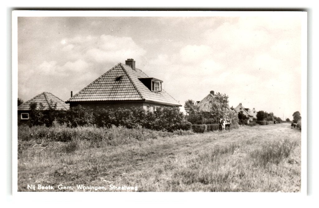 Nij Beets, Gem. Woningen - Straatweg, Verzenden, 1940 tot 1960, Ongelopen, Friesland