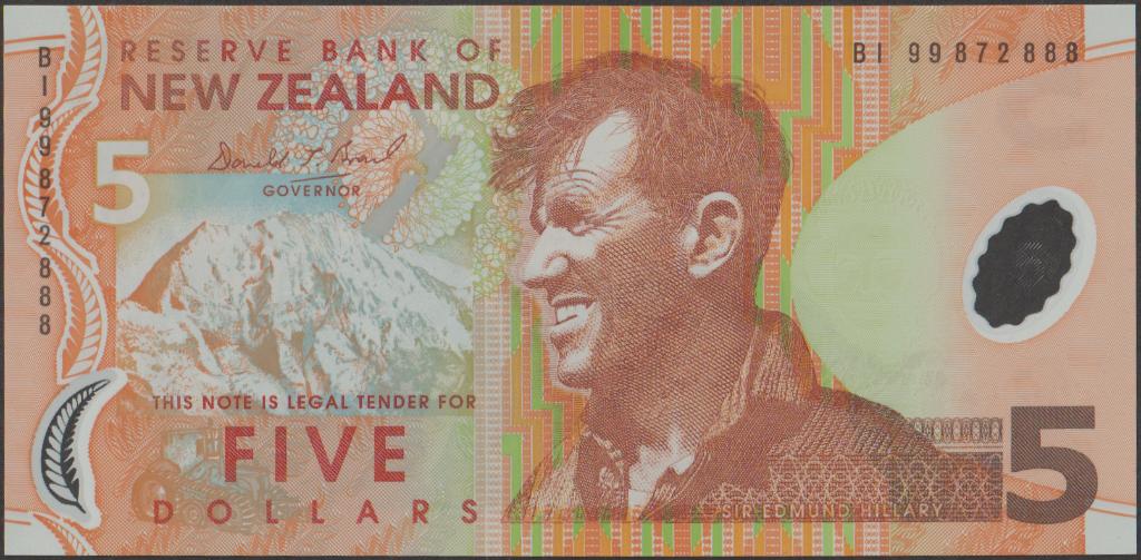 New Zealand 5 dollars 1999 UNC p.185a (# 177), Postzegels en Munten, Bankbiljetten | Oceanië, Verzenden, Los biljet