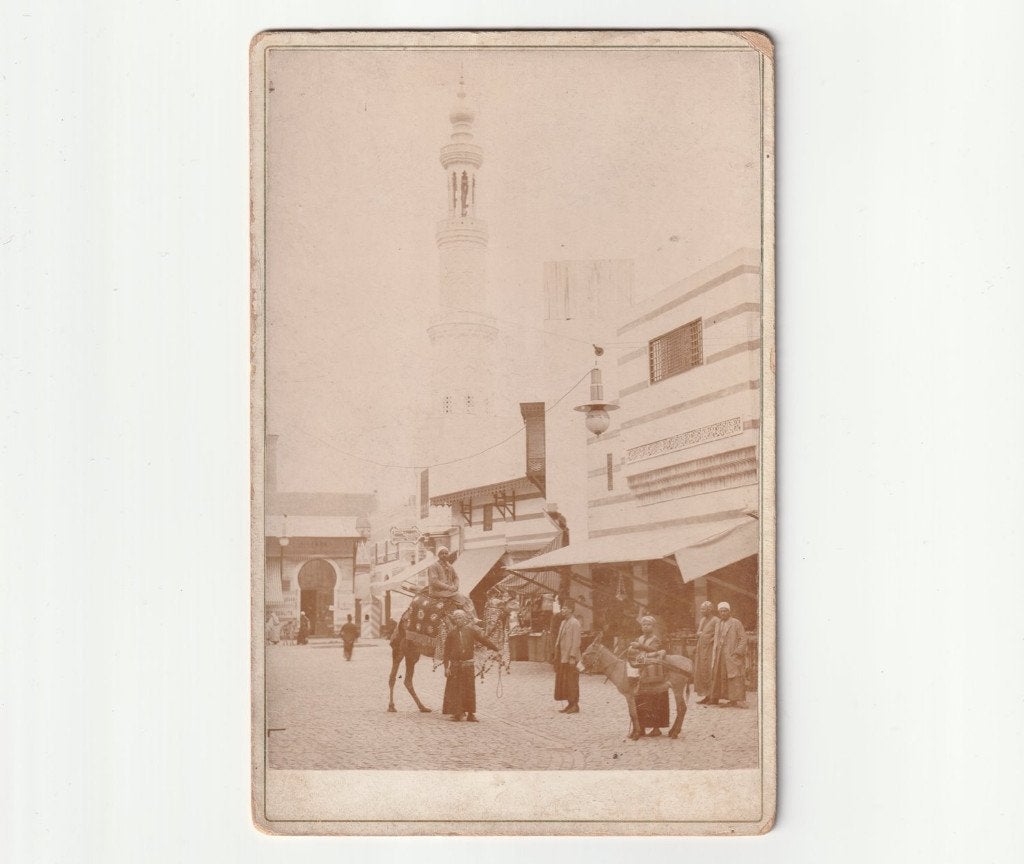 Kabinetfoto straat Cairo Antwerpen 1894 Charles Bernhoeft ?, Gebruikt, Verzenden, Foto, Buitenland