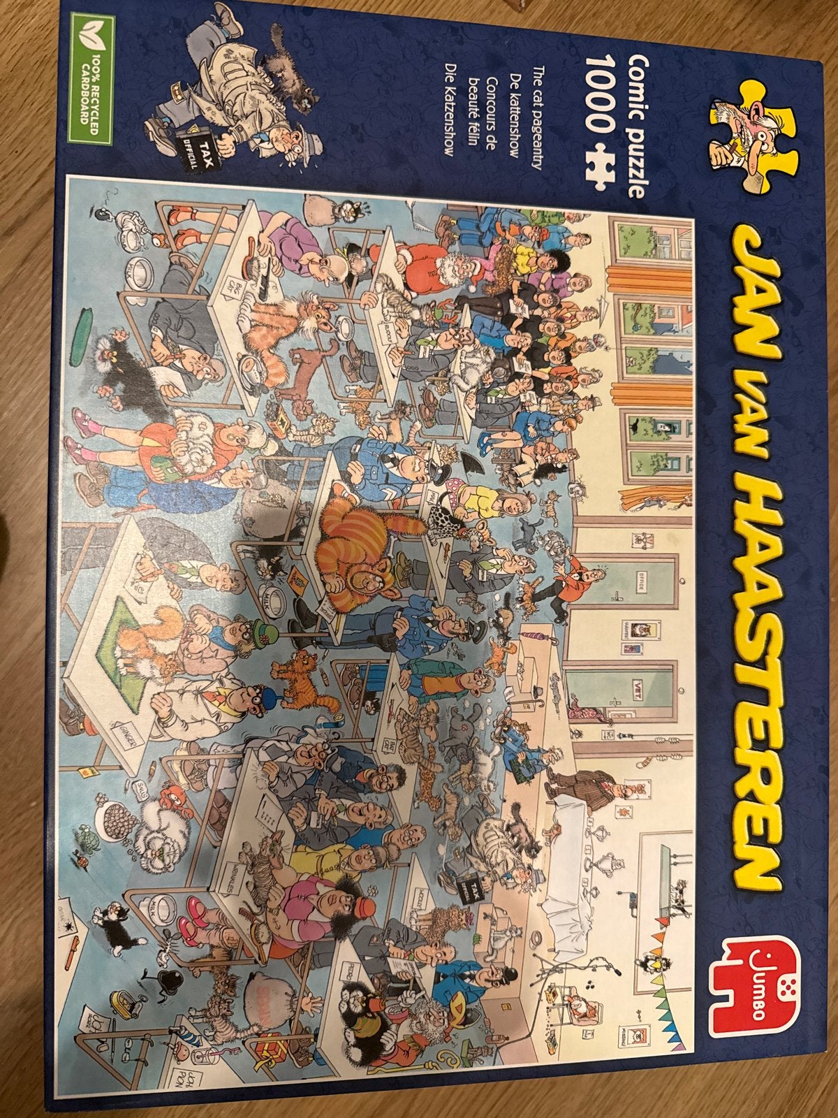 Jan van Haasteren De Kattenshow 1000 stukjes, Ophalen of Verzenden, 500 t/m 1500 stukjes, Zo goed als nieuw, Legpuzzel