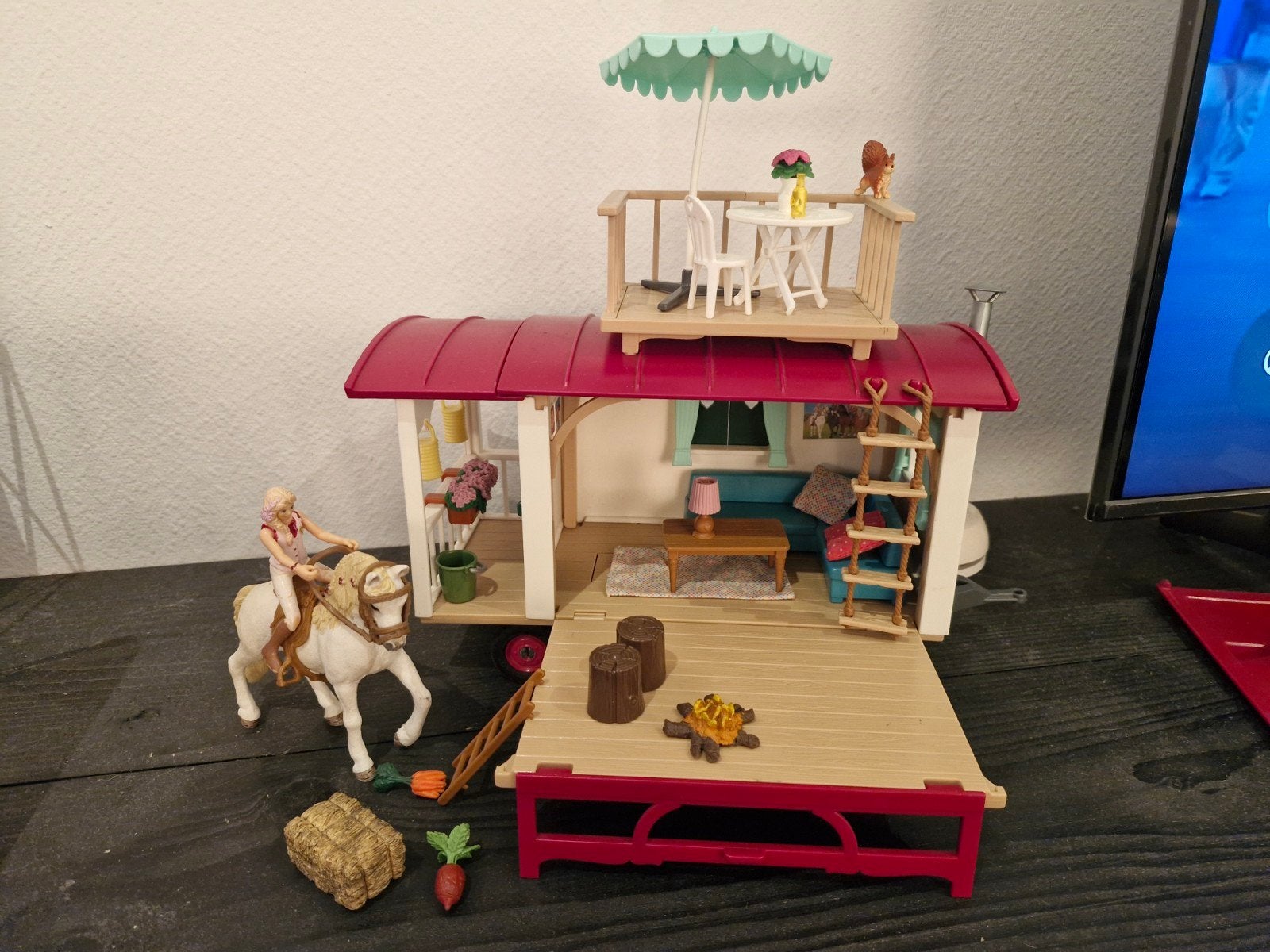 Schleich Caravan met Ruiter en Paard Speelset, Ophalen of Verzenden, Zo goed als nieuw, Meisje
