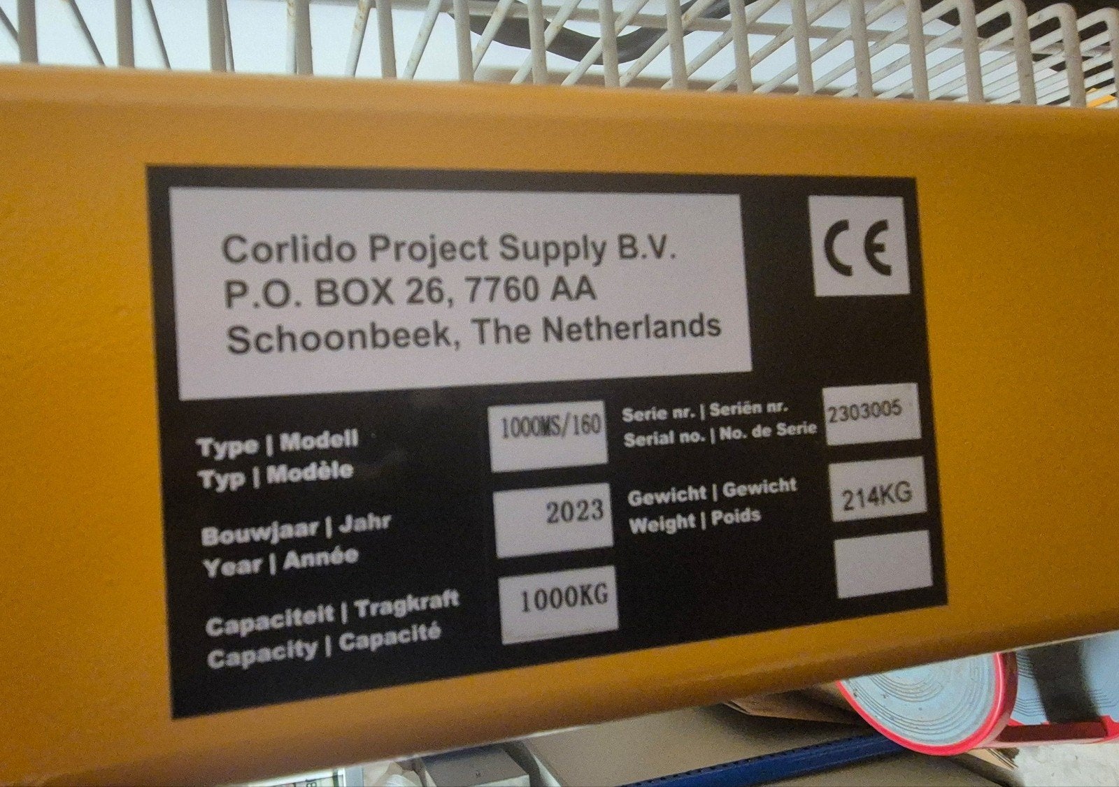 Stapelaar 1000kg- 160cm - Corlito 1000MS/160, Ophalen, Zo goed als nieuw
