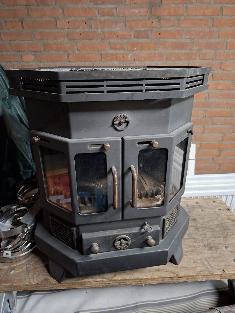 Barbas houtkachel 9KW, Ophalen, Gebruikt, Houtkachel, Vrijstaand
