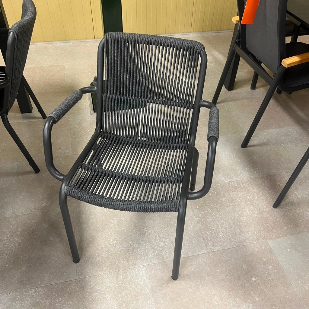 Vario Tuinset | Zwart | Showroommodel, Ophalen, 4 zitplaatsen, Gebruikt, Aluminium