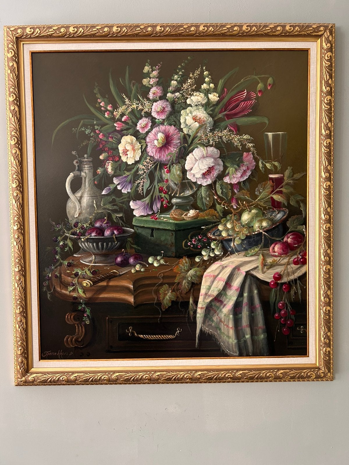 Heel groot pronkstilleven van Thomas Heesakkers, Antiek en Kunst, Ophalen