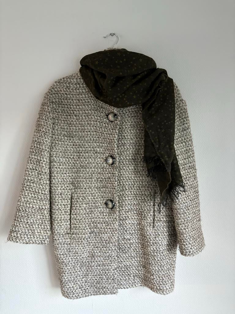 Gaudi vest/mantel middellang beige wol, maat 40, Ophalen of Verzenden, Zo goed als nieuw, Maat 38/40 (M), Beige