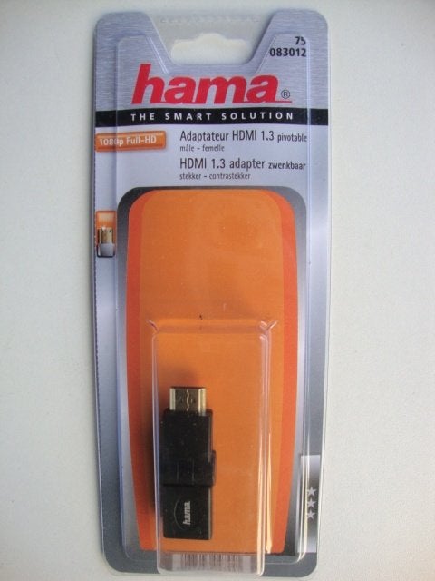 HAMA HDMI ADAPTER 90 GRADEN OF VERLENGER VERGULD FULL HD TV, Audio, Tv en Foto, Audiokabels en Televisiekabels, Ophalen of Verzenden