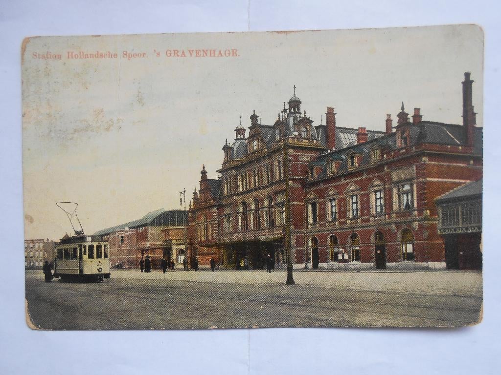 Den Haag uniek zeer oude kaart 1898 Station Hollandse Spoor, Ophalen of Verzenden, Voor 1920, Gelopen, Zuid-Holland