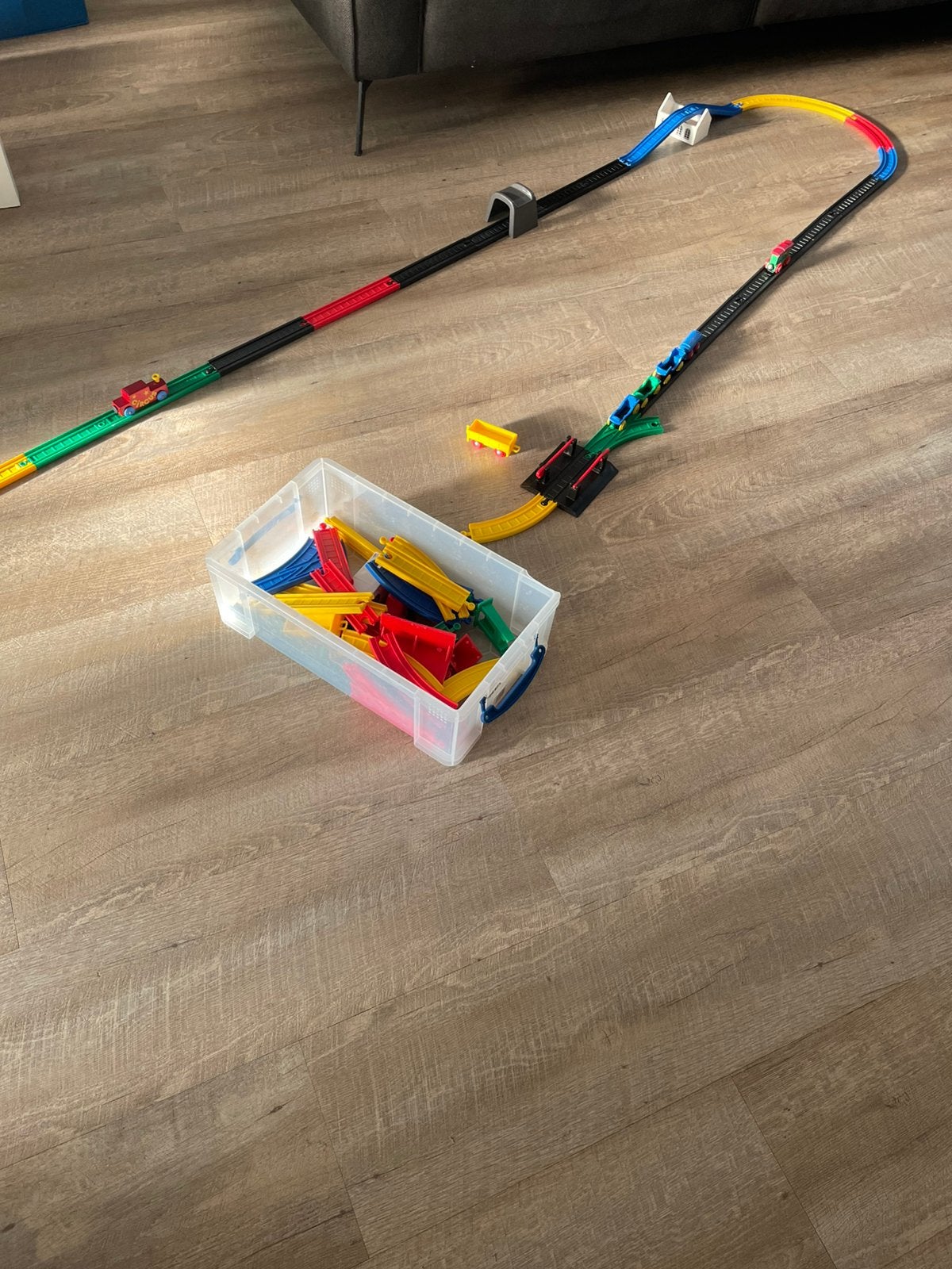 Treinset met spoor en treintjes, Ophalen, Gebruikt