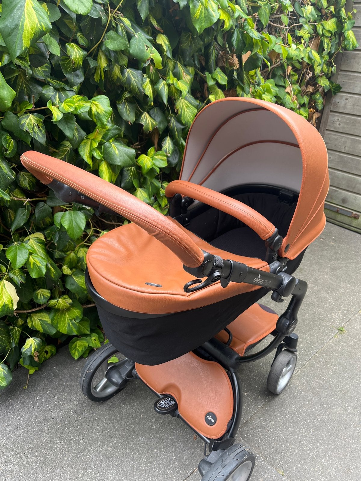 Mima xari kinderwagen/combiwagen - Bruin leer, Gebruikt, Combiwagen, Met reiswieg, Ophalen