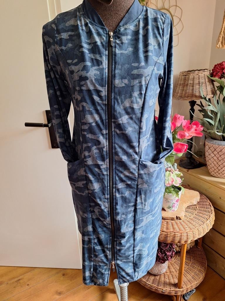 Studio anneloes jurk maat m blauw camouflage, Maat 38/40 (M), Blauw, Ophalen of Verzenden, Zo goed als nieuw
