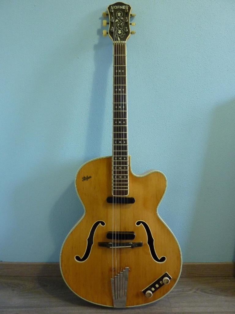 Hofner President uit 1959, Muziek en Instrumenten, Snaarinstrumenten | Gitaren | Elektrisch, Ophalen, Gebruikt, Hollow body, Overige merken