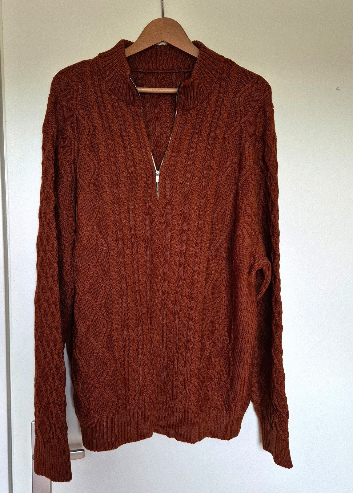 Nieuwe heren kabel trui - Zwart/Bruin - Maat 2XL, Kleding | Heren, Ophalen of Verzenden, Nieuw, Zwart, Trui of Vest