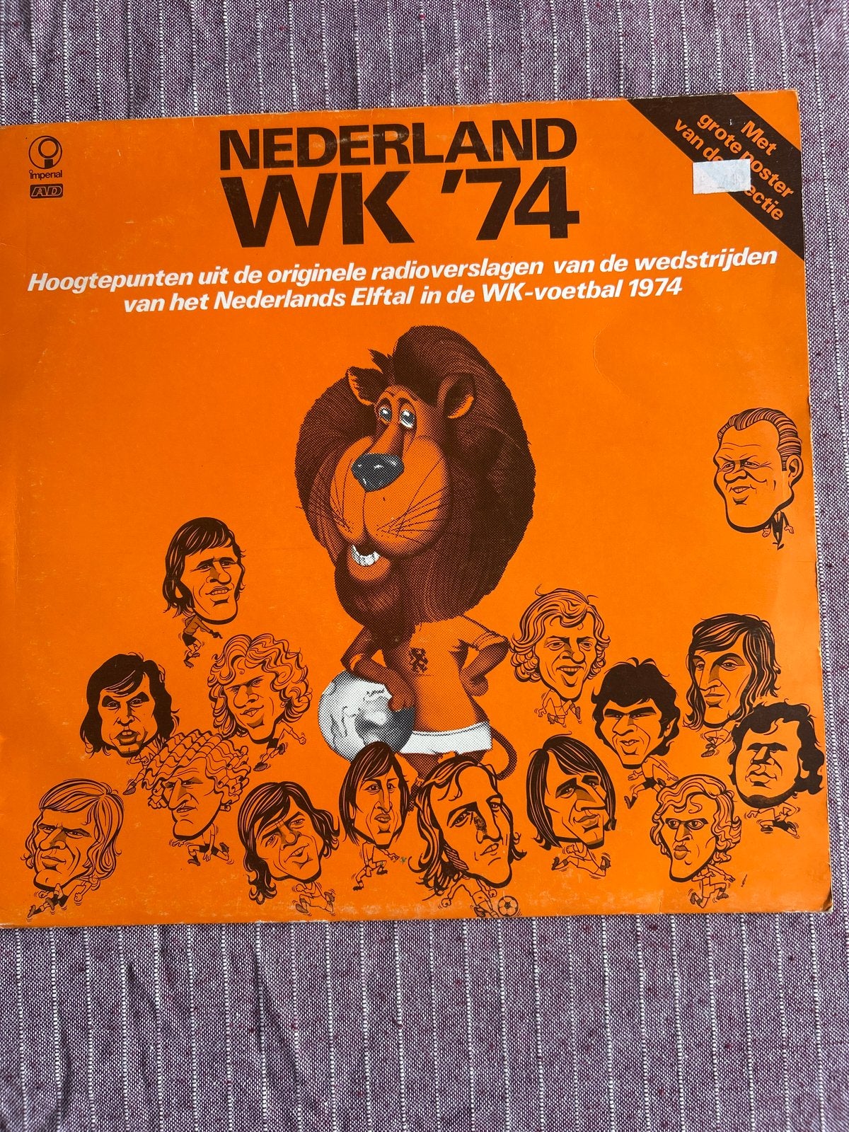 Nederland WK '74 - Hoogtepunten radioverslagen LP, Cd's en Dvd's, Ophalen, LP, Gebruikt, Inclusief poster