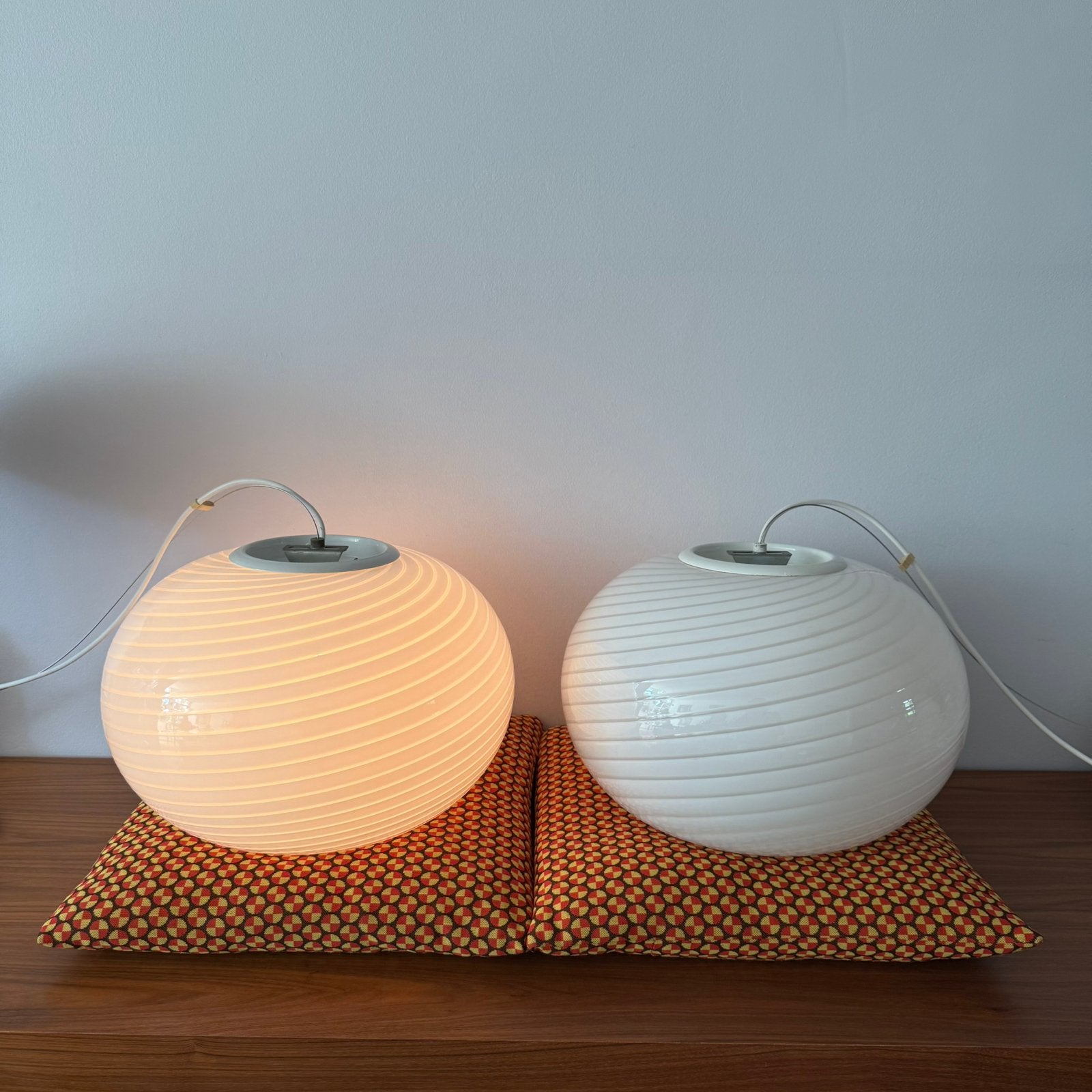 Hanglamp, De Majo Murano, Italiaans, Swirl, vintage,jr 60/70, Huis en Inrichting, Lampen | Hanglampen, Ophalen of Verzenden, Zo goed als nieuw