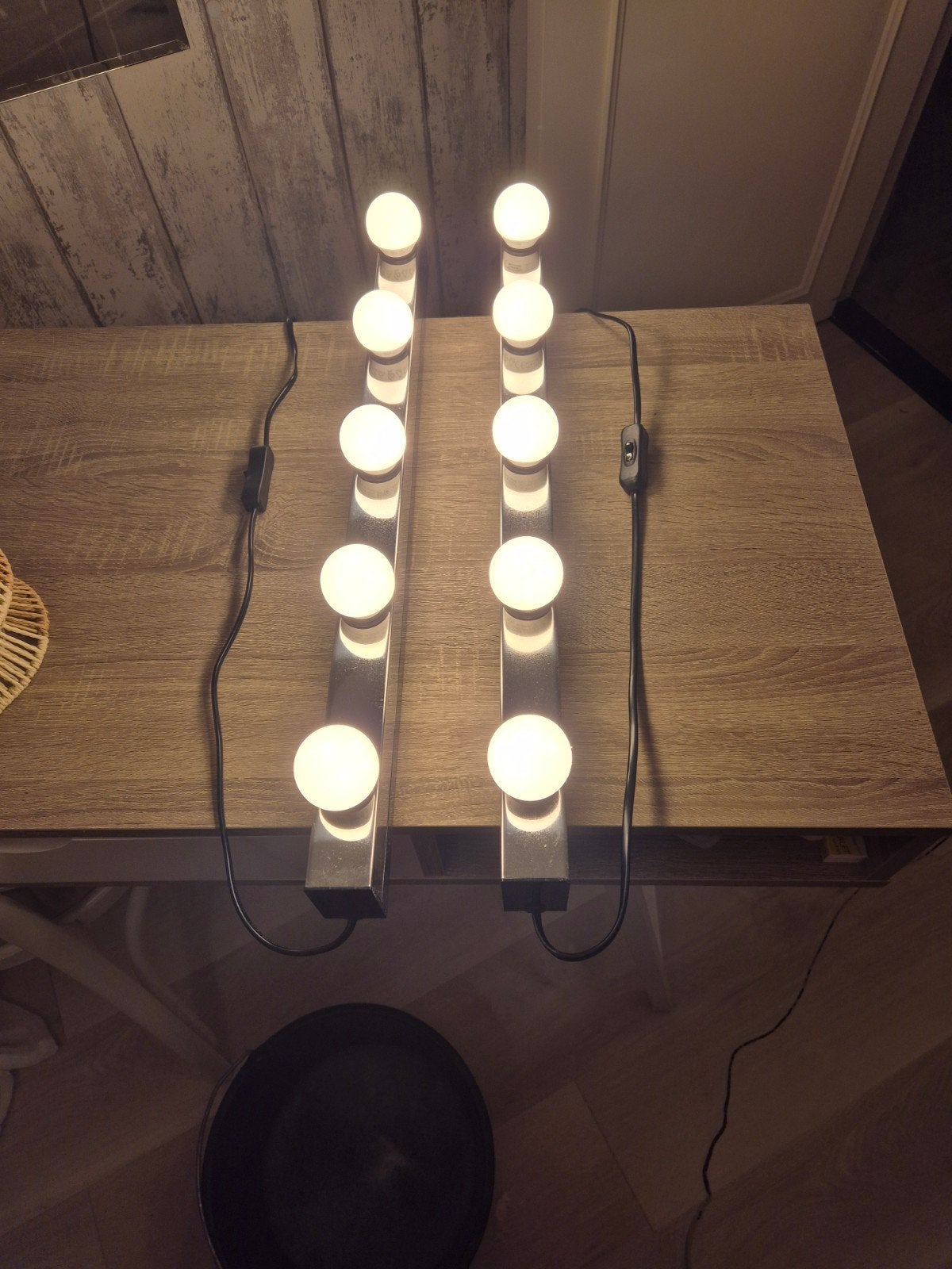 Make-up lampjes voor spiegel, Huis en Inrichting, Metaal, Overige fittingen, Zo goed als nieuw, Zilver