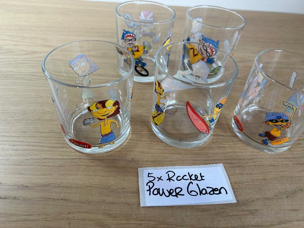 5x Rocket Power Glazen, Ophalen of Verzenden, Zo goed als nieuw, Film, Overige typen