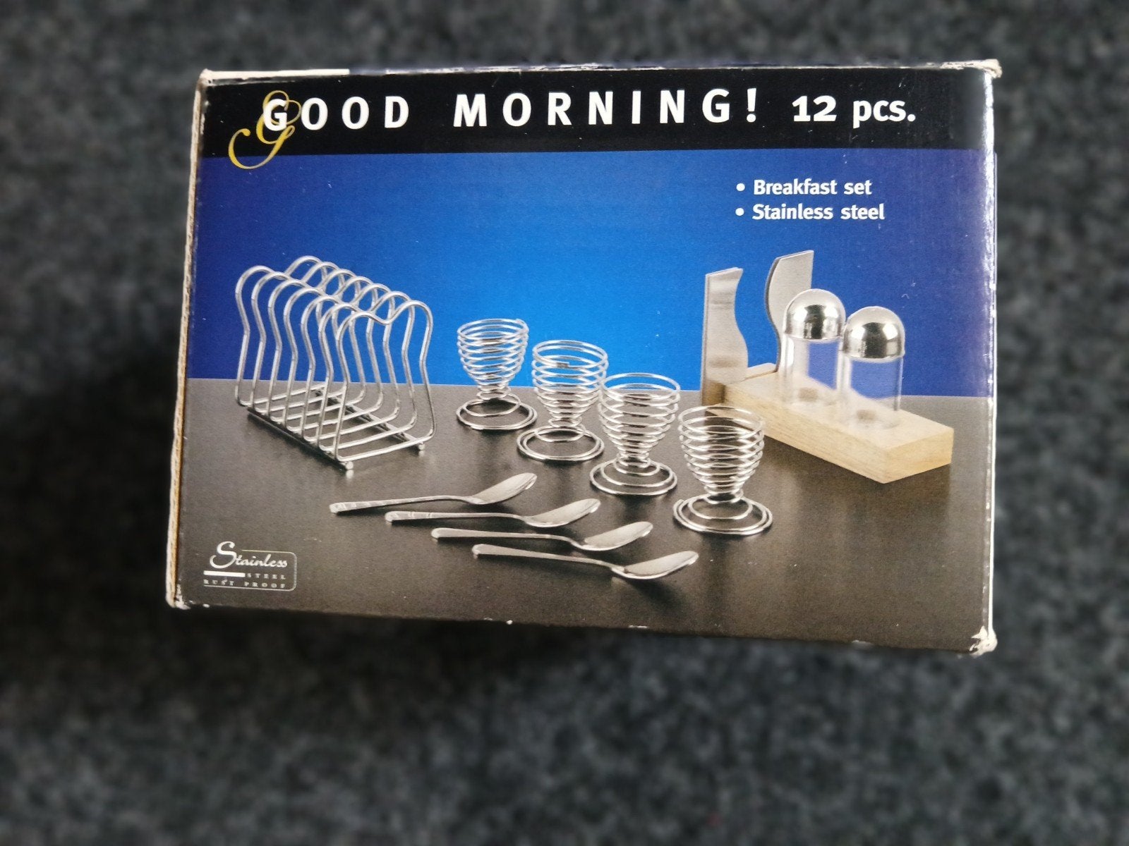 Nieuw vintage  12 delig breakfast set, Ophalen, Nieuw, Metaal