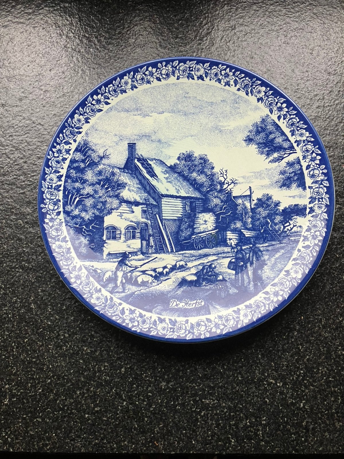 Vier delfs blauwe borden, Antiek en Kunst, Ophalen