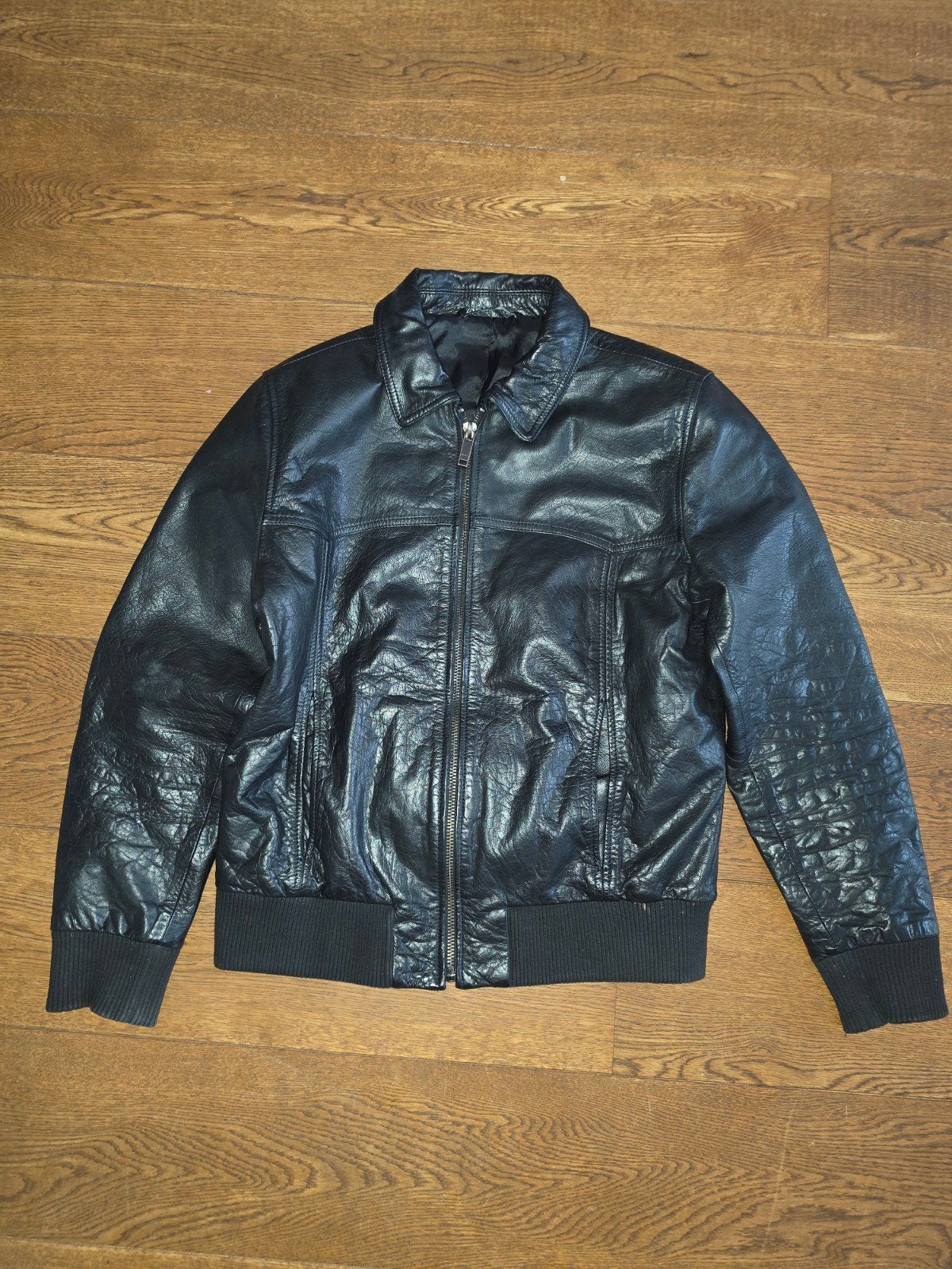 Zara Zwarte Leren Jas XL (valt als L) | Als Nieuw, Ophalen of Verzenden, Zo goed als nieuw, Maat 56/58 (XL), Zwart