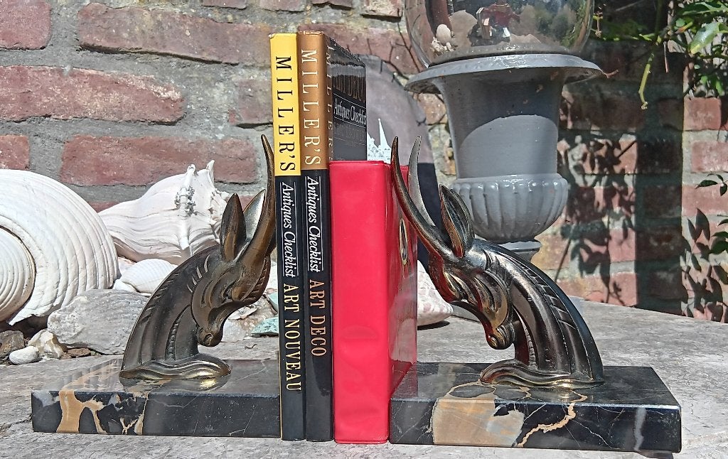 Art Deco gems bok samac boekensteunen, Minder dan 20 cm, Art deco, Ophalen of Verzenden, Beeld
