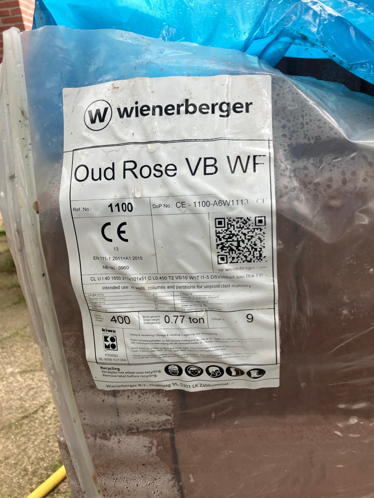 Ca 300 gevelstenen Wienerberger oud rose vb wf, Doe-het-zelf en Verbouw, Ophalen, Nieuw, Bakstenen
