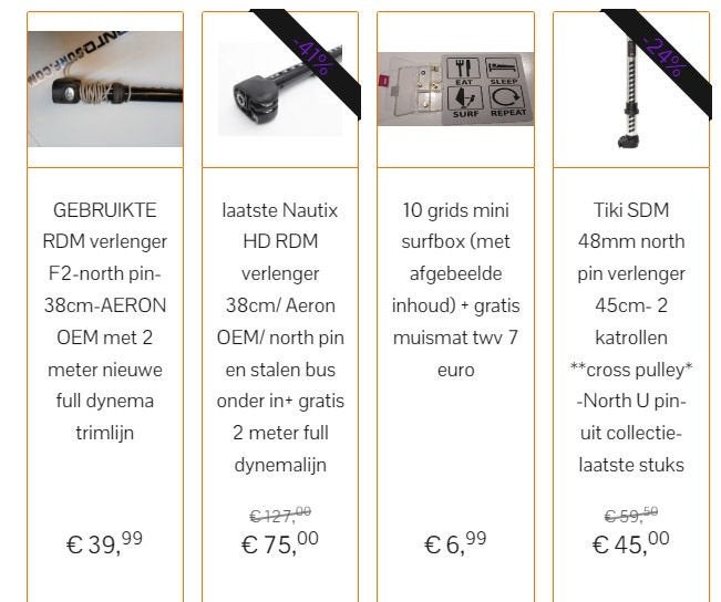 Laatste verlengers-uit collectie-Tiki SDM 45cm lang maar €45, Watersport en Boten, Ophalen of Verzenden, Nieuw, Overige typen