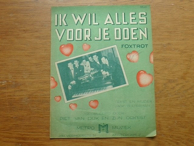 Ik wil alles voor je doen, Muziek en Instrumenten, Bladmuziek, Ophalen of Verzenden, Artiest of Componist, Populair