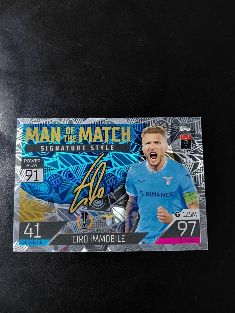 Ciro immobile (signature style) topps lazio, Ophalen of Verzenden, Nieuw, Buitenlandse clubs, Spelerskaart