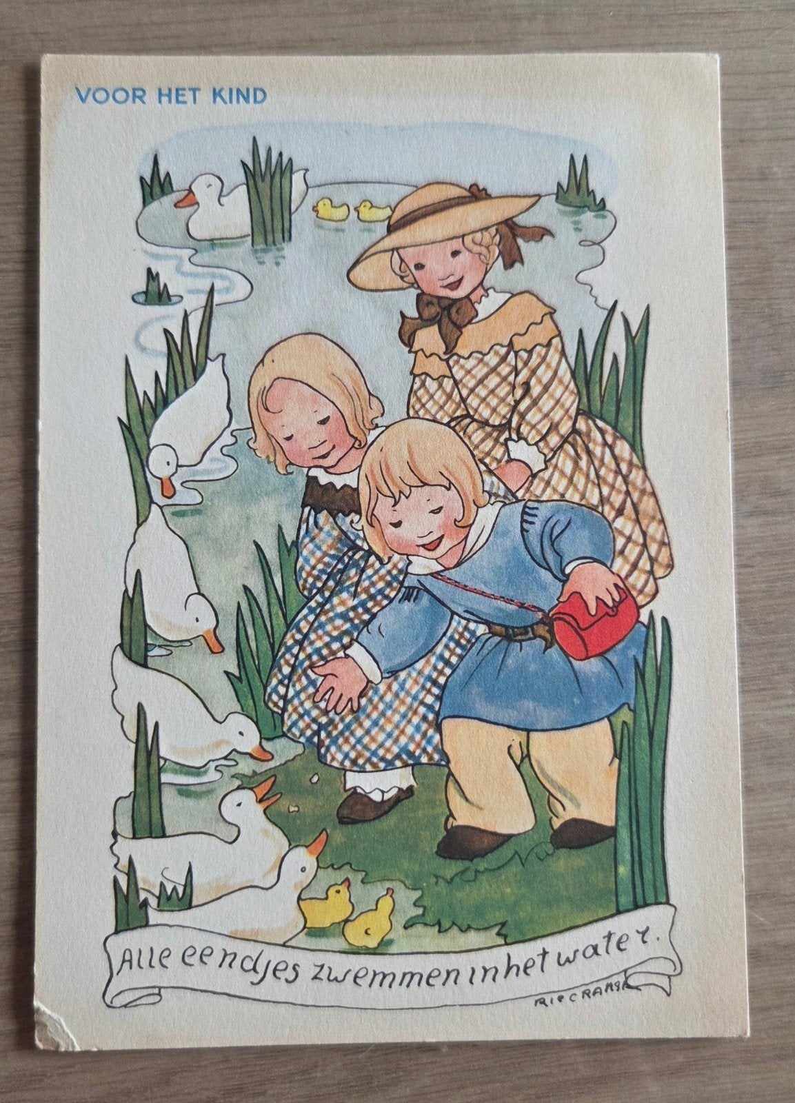 1964 Oude ansichtkaart Rie Cramer - Voor het Kind - Eendjes, Ophalen of Verzenden, 1960 tot 1980