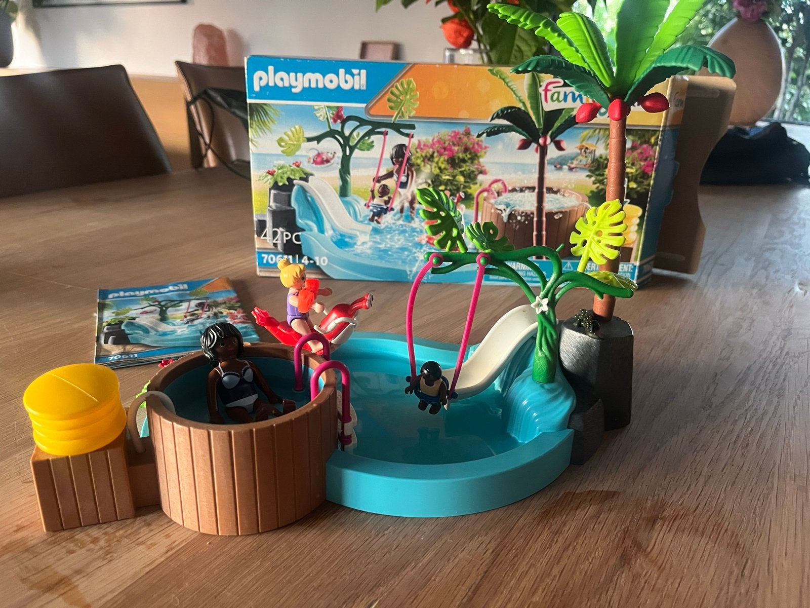 Leuke Playmobil Family Fun zwembad set (zonder baby), Complete set, Overige typen, Zo goed als nieuw, Family fun