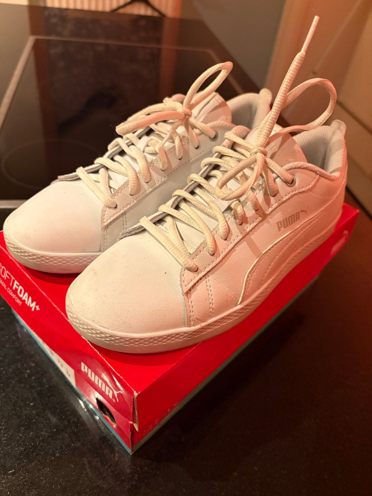 Puma Smash Wns v2 L sneakers - Maat 38, Ophalen of Verzenden, Gedragen, Wit, Sneakers of Gympen