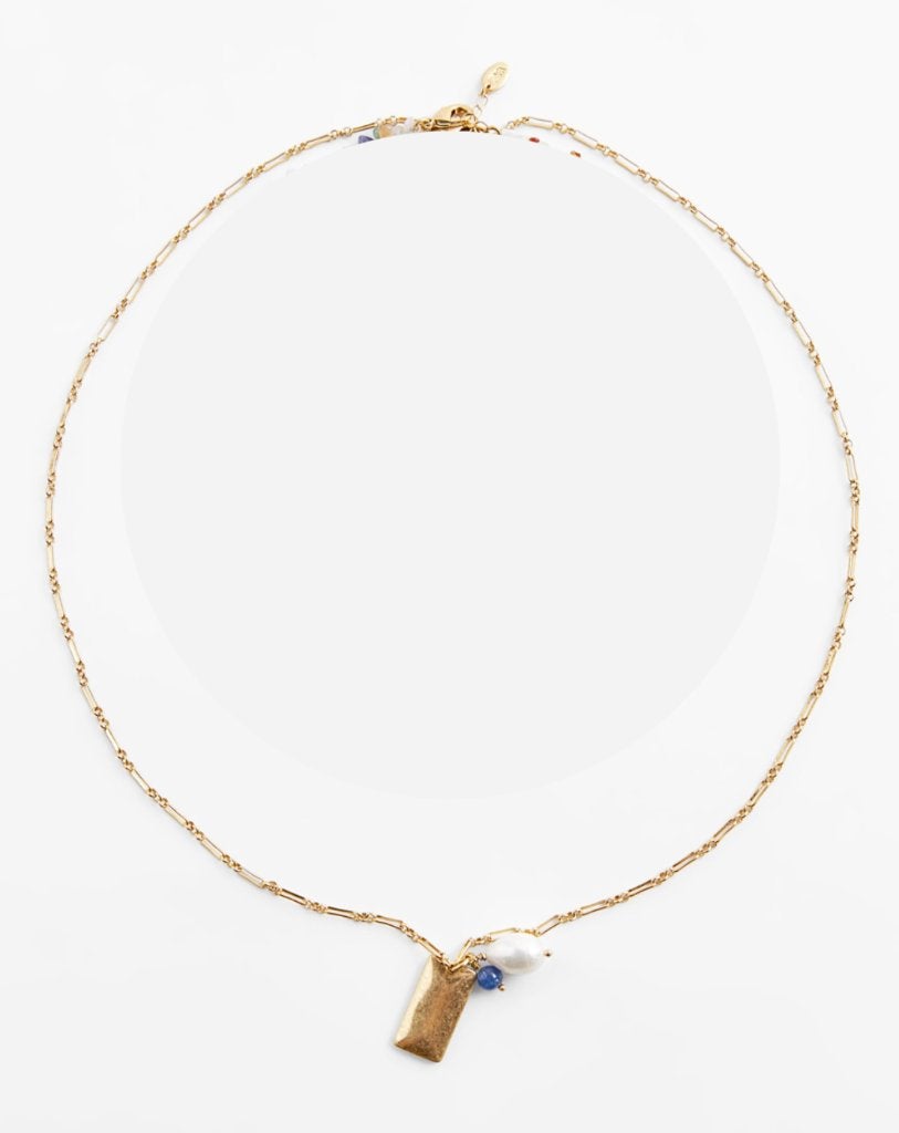 Zara lange boho Ibiza ketting met steentjes en parel goud, Sieraden, Tassen en Uiterlijk, Kettingen, Overige materialen, Verstelbaar