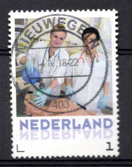 gestempelde zegel. Persoonlijke: verpleging, Ophalen of Verzenden, Na 1940, Gestempeld