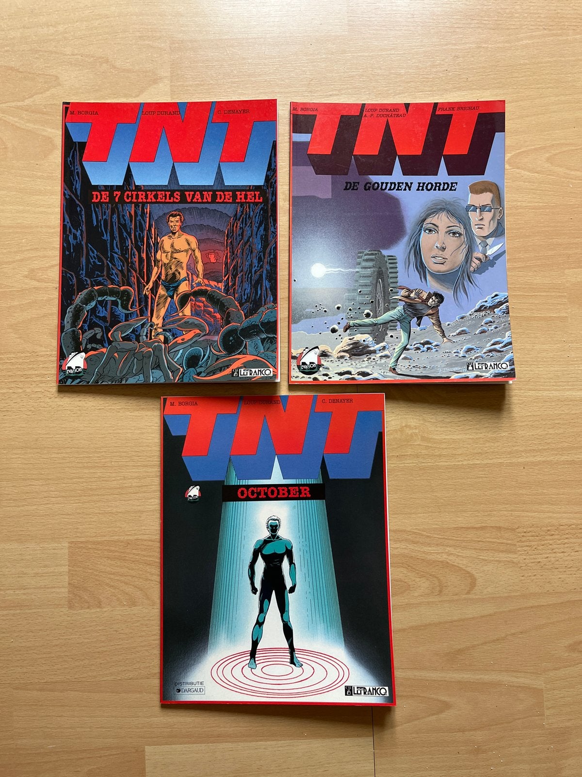 T.N.T October/De 7 Cirkels van de Hel/De Gouden Horde, Boeken, Stripboeken, Gelezen, Ophalen of Verzenden, Loup Durand, Meerdere stripboeken