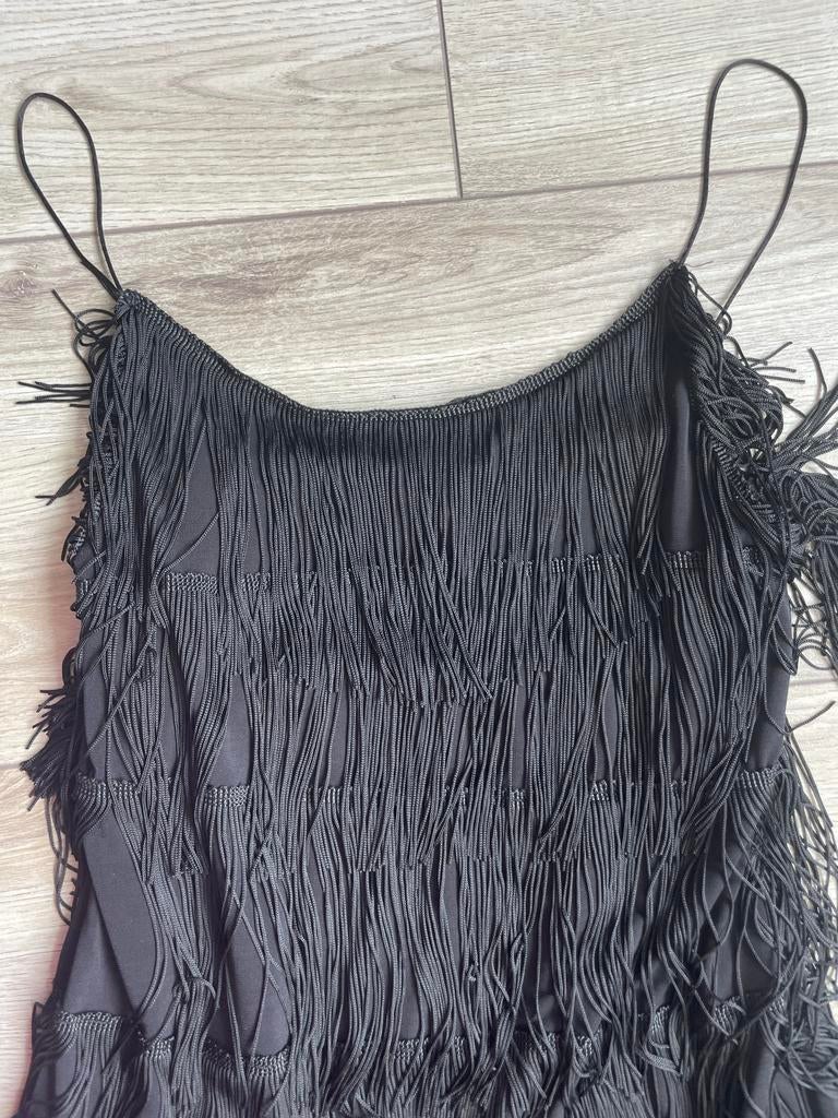My Jewellery zwarte jurk met franjes - Maat XS, Kleding | Dames, Zwart, Ophalen of Verzenden, Zo goed als nieuw, Maat 34 (XS) of kleiner