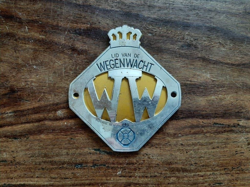 Metalen plaatje lid van de Wegenwacht ANWB, Ophalen of Verzenden, Zo goed als nieuw, Reclamebord