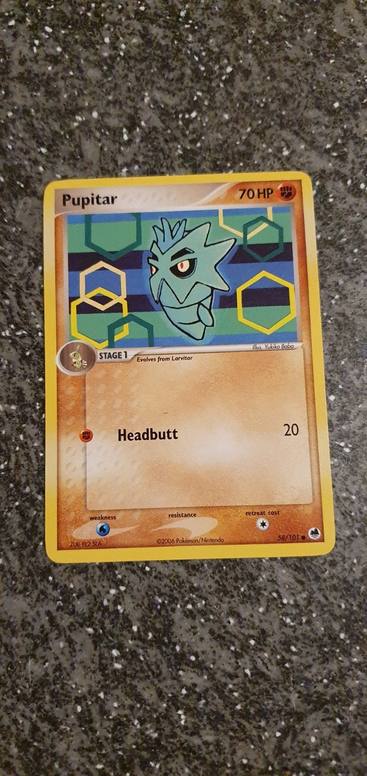 Pupitar 58/101 EX Dragon Frontiers Pokémon Kaart, Ophalen of Verzenden, Gebruikt, Losse kaart