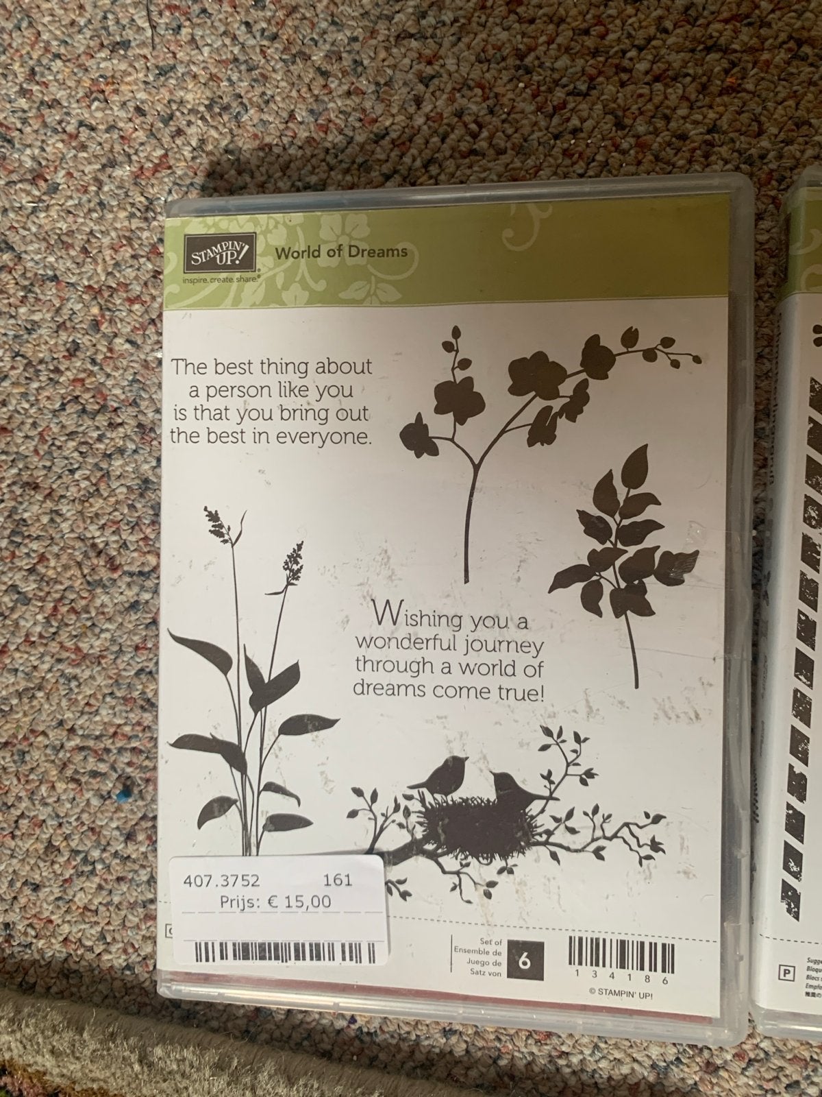 Stampin' Up! Stempelsets: 4stuks World of Dreams,smetterlin, Ophalen of Verzenden, Nieuw, Clearstamp