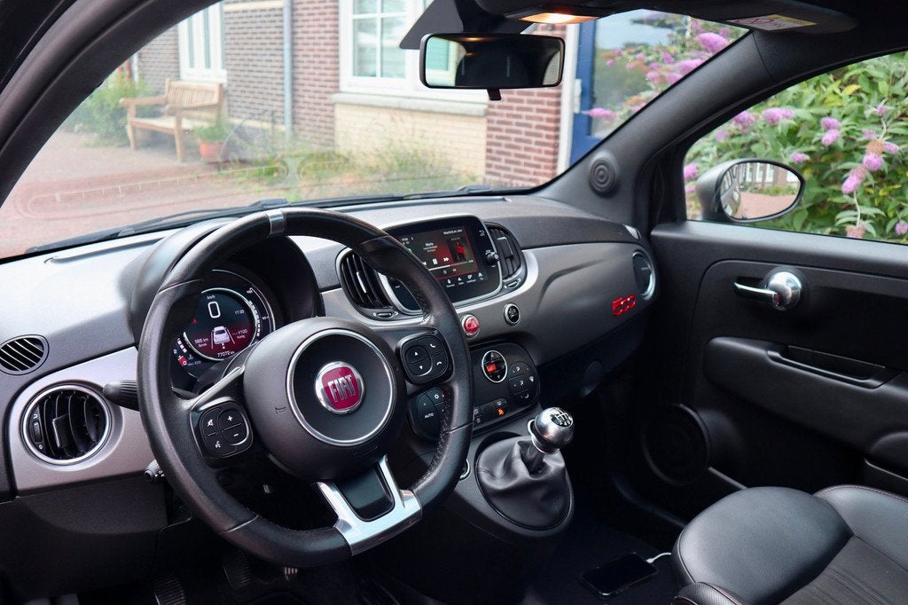 Fiat 500 1.0 Hybrid Sport | Panoramadak | Apple CarPlay | Vo, Auto's, Fiat, Gebruikt, Zwart, Leder en Stof, Zwart