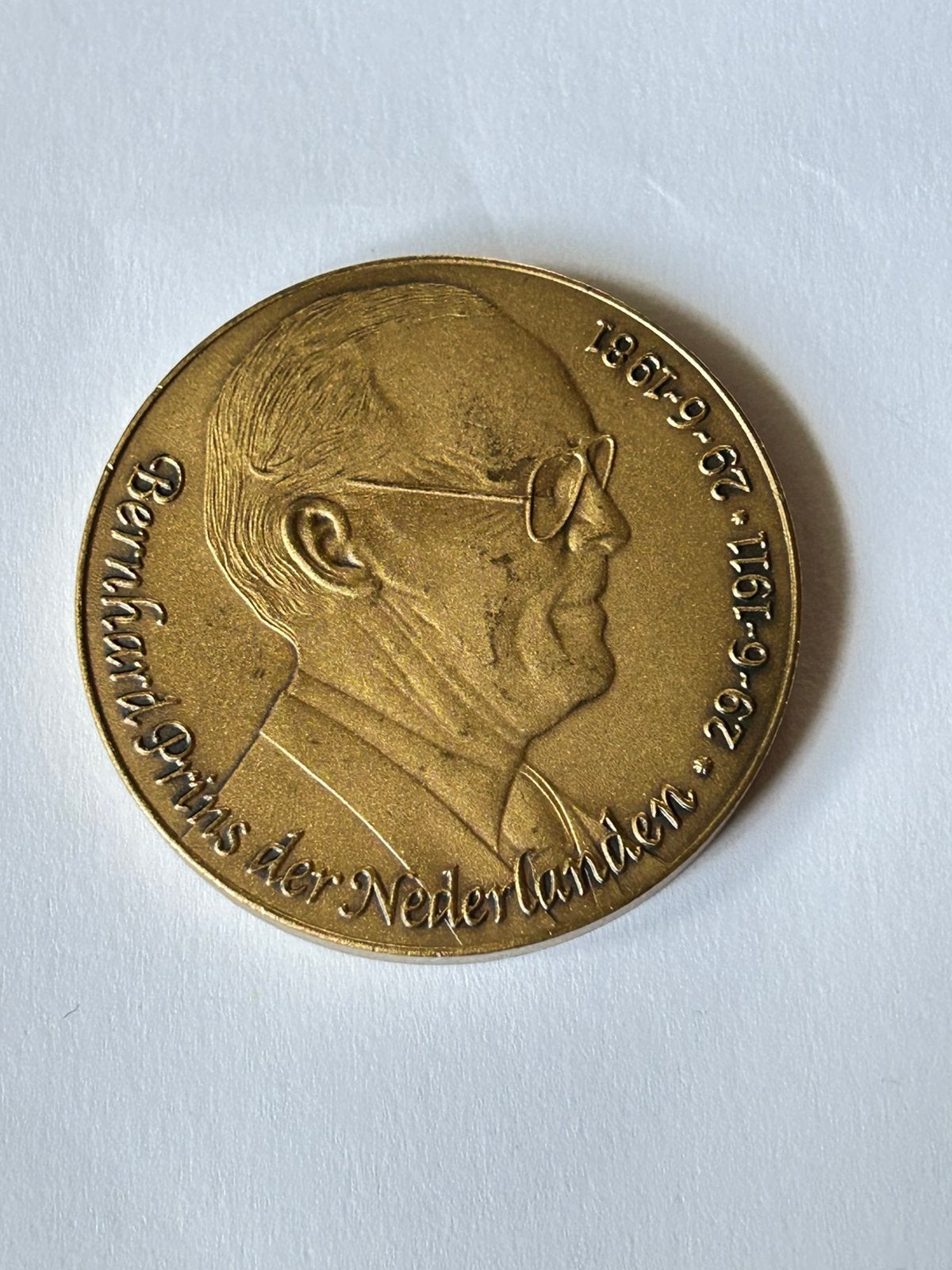 Herdenking munt ,Prins Bernhard, Ophalen of Verzenden, Koningin Beatrix, Losse munt